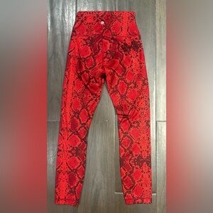 Lululemon Athletica Red Snake Print Leggings